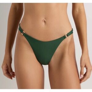 New Quince Italian High-Leg Ring Bikini Bottom Palm Green XS